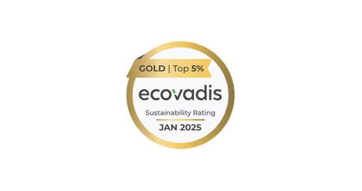 전 세계 기업의 사회적 책임 및 지속가능성을 평가하는 플랫폼인 에코바디스(EcoVadis)의 공식 로고